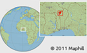 Savanna Style Location Map of Tanguieta, within the entire country