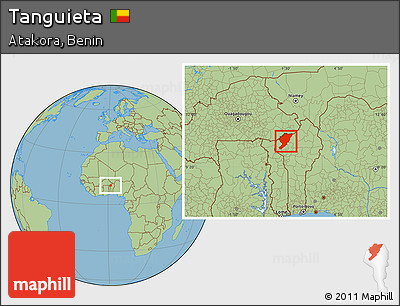 Savanna Style Location Map of Tanguieta