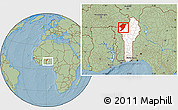Savanna Style Location Map of Tanguieta, highlighted country, within the entire country, hill shading