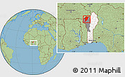 Savanna Style Location Map of Tanguieta, highlighted country, highlighted parent region, within the entire country
