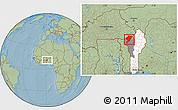 Savanna Style Location Map of Tanguieta, highlighted country, highlighted parent region, hill shading