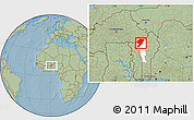 Savanna Style Location Map of Tanguieta, highlighted parent region, hill shading