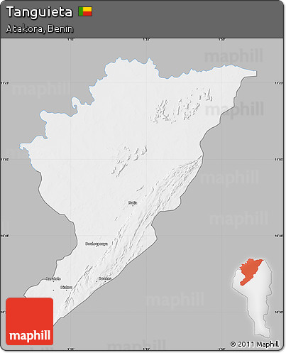 Gray Map of Tanguieta, single color outside