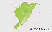 Physical Map of Tanguieta, cropped outside