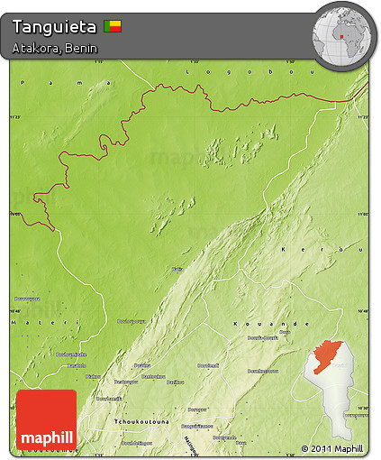 Physical Map of Tanguieta