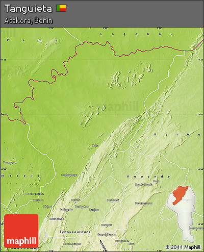 Physical Map of Tanguieta