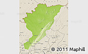 Physical Map of Tanguieta, shaded relief outside