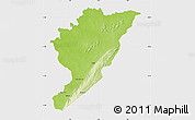 Physical Map of Tanguieta, single color outside