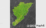 Satellite Map of Tanguieta, darken, desaturated