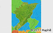 Satellite Map of Tanguieta, political outside