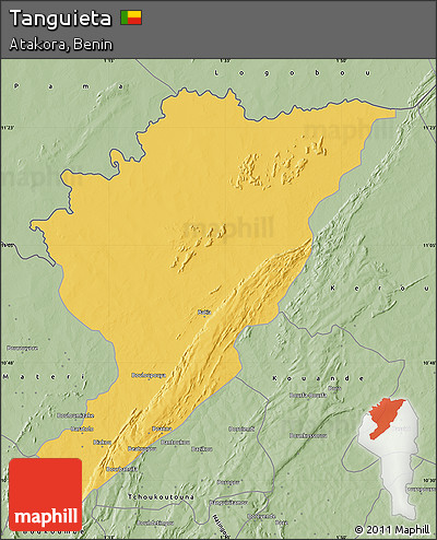 Savanna Style Map of Tanguieta