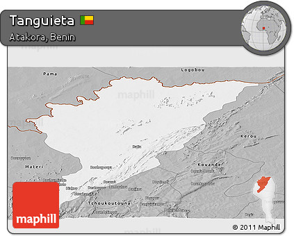 Gray Panoramic Map of Tanguieta