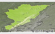 Physical Panoramic Map of Tanguieta, darken, semi-desaturated