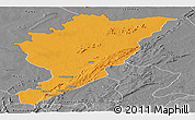 Political Panoramic Map of Tanguieta, desaturated