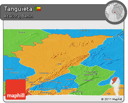 Political Panoramic Map of Tanguieta