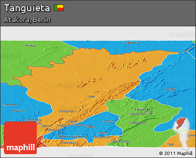 Political Panoramic Map of Tanguieta