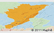 Political Panoramic Map of Tanguieta, lighten