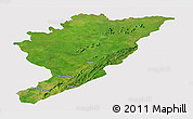 Satellite Panoramic Map of Tanguieta, cropped outside