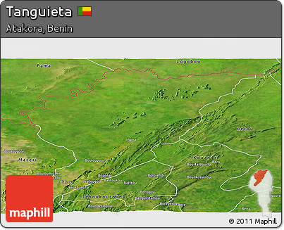 Satellite Panoramic Map of Tanguieta