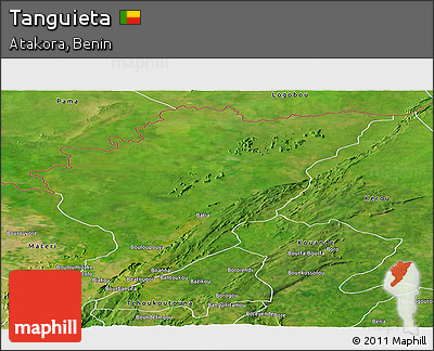 Satellite Panoramic Map of Tanguieta