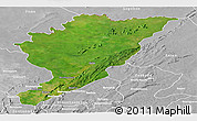 Satellite Panoramic Map of Tanguieta, lighten, desaturated