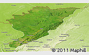 Satellite Panoramic Map of Tanguieta, physical outside