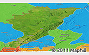 Satellite Panoramic Map of Tanguieta, political outside