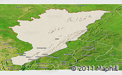 Shaded Relief Panoramic Map of Tanguieta, satellite outside