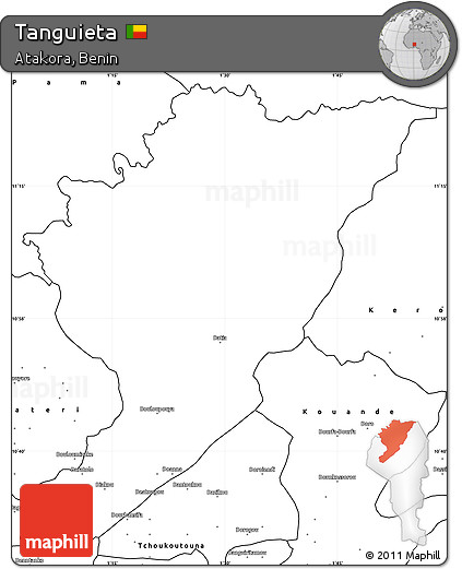 Blank Simple Map of Tanguieta