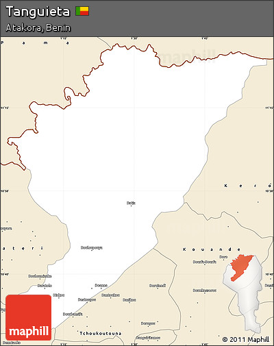 Classic Style Simple Map of Tanguieta