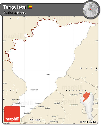 Classic Style Simple Map of Tanguieta