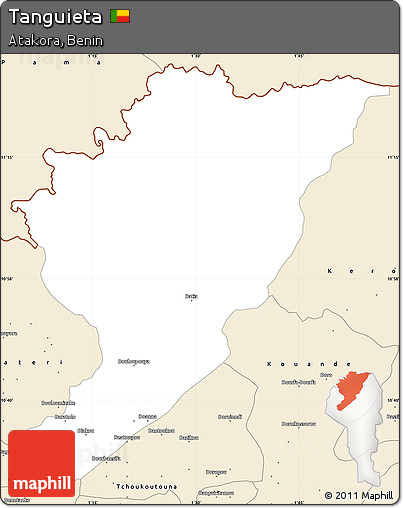 Classic Style Simple Map of Tanguieta
