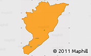 Political Simple Map of Tanguieta, cropped outside