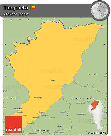 Savanna Style Simple Map of Tanguieta