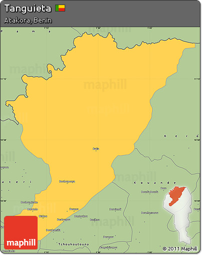 Savanna Style Simple Map of Tanguieta