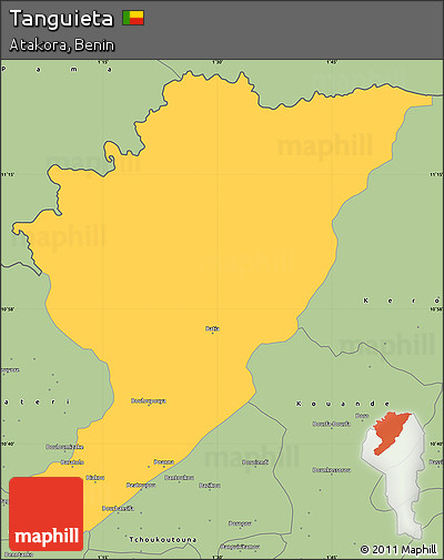 Savanna Style Simple Map of Tanguieta