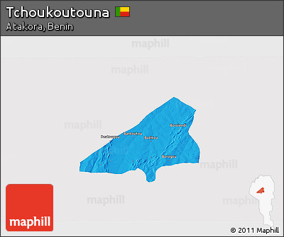 Political 3D Map of Tchoukoutouna, cropped outside