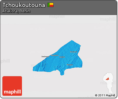 Political 3D Map of Tchoukoutouna, cropped outside