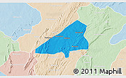 Political 3D Map of Tchoukoutouna, lighten
