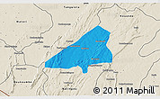 Political 3D Map of Tchoukoutouna, shaded relief outside