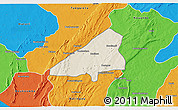 Shaded Relief 3D Map of Tchoukoutouna, political outside