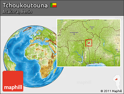 Physical Location Map of Tchoukoutouna