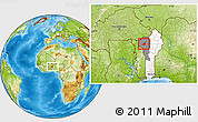 Physical Location Map of Tchoukoutouna, highlighted country, highlighted parent region