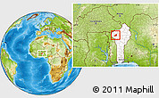 Physical Location Map of Tchoukoutouna, highlighted country