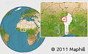 Satellite Location Map of Tchoukoutouna, highlighted country