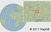 Savanna Style Location Map of Tchoukoutouna, hill shading