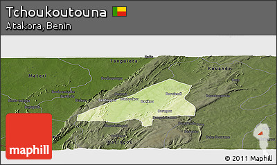 Physical Panoramic Map of Tchoukoutouna, darken