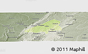 Physical Panoramic Map of Tchoukoutouna, semi-desaturated