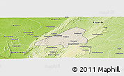 Shaded Relief Panoramic Map of Tchoukoutouna, physical outside
