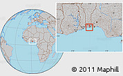 Gray Location Map of Cotonou